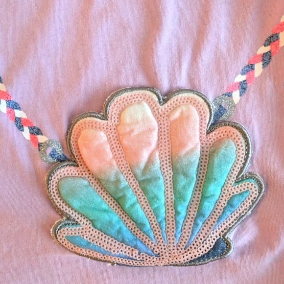 Dopo Dopo Girls Purple Shell Design T-Shirt Cotton Size 6-7 - Picture 6 of 6